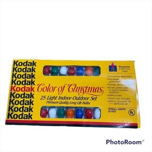 Vintage Kodak Color of Christmas 25 Light Indoor Outdoor Set NEW